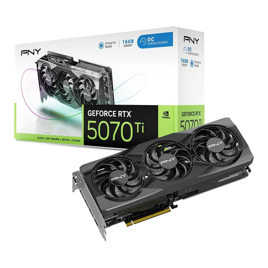 PNY GeForce RTX 5070 Ti OC Triple Fan 16GB GDDR7 Graphics Card