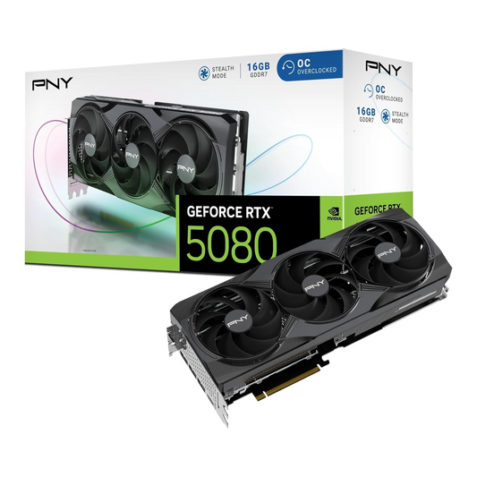 PNY GeForce RTX 5080 OC Triple Fan 16GB GDDR7 Graphics Card