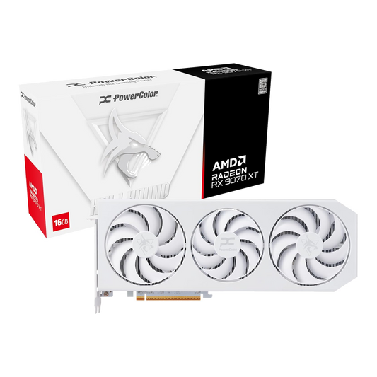 PowerColor Hellhound Spectral White Radeon RX 9070 XT 16GB GDDR6 Graphics Card