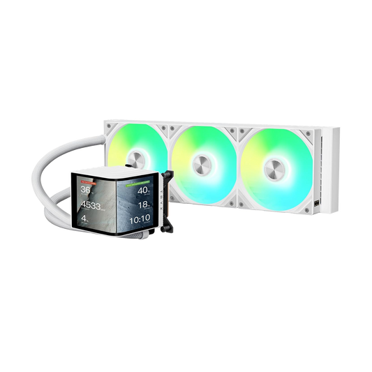 TRYX Panorama 360 ARGB AMOLED - Liquid Cooler, 360mm radiator - White