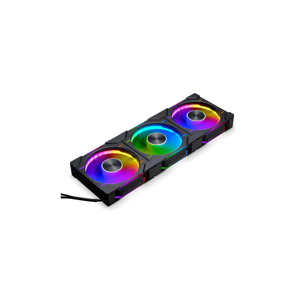 120mm - Phanteks D30-120 D-RGB Fan - Black - Reverse Airflow - 3 Pack