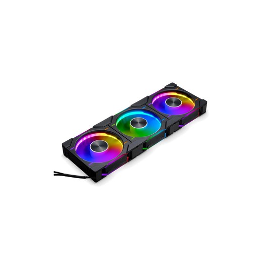 120mm - Phanteks D30-120 D-RGB Fan - Black - Reverse Airflow - 3 Pack