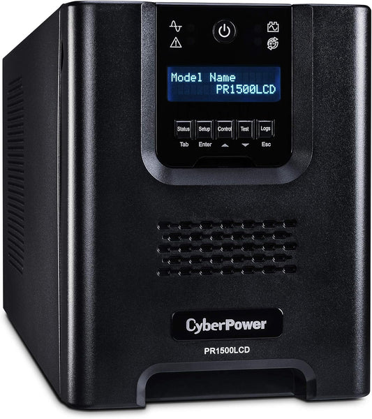 CyberPower PR1500LCD Smart App Sinewave UPS System, 1500VA/1500W, 8 Outlets, AVR, Mini-Tower