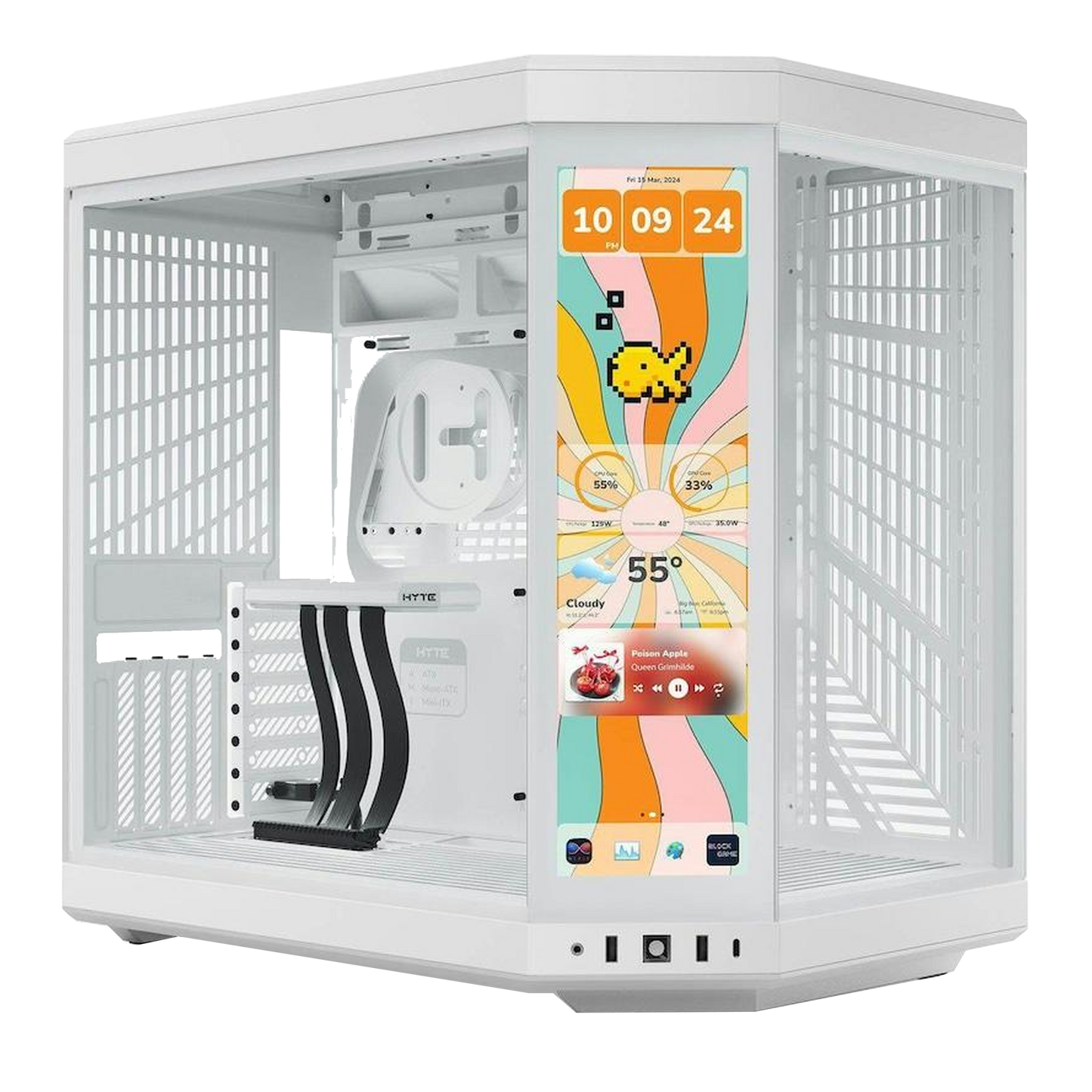 HYTE Y70 Touch Infinite ATX Mid Tower Case - White